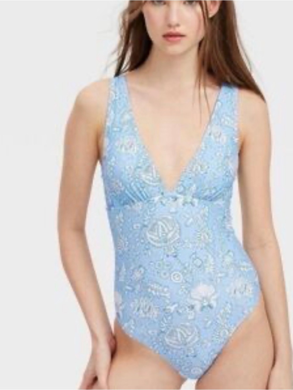 NWT Roller Rabbit x Target Floral Vines Empire Waist One-Piece Swimsuit Size M